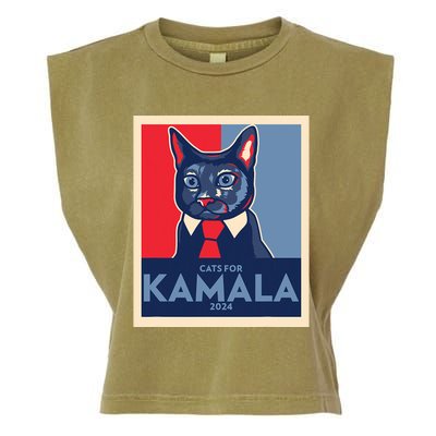 Politically Purrfect Cats For Kamala Harris 2024 President Garment-Dyed Women's Muscle Tee