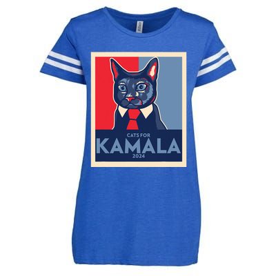 Politically Purrfect Cats For Kamala Harris 2024 President Enza Ladies Jersey Football T-Shirt