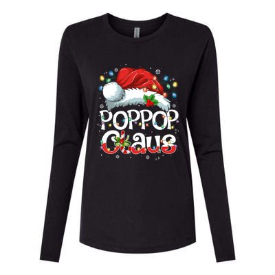 Pop Pop Claus Xmas Santa Matching Family Christmas Pajamas Cute Gift Womens Cotton Relaxed Long Sleeve T-Shirt