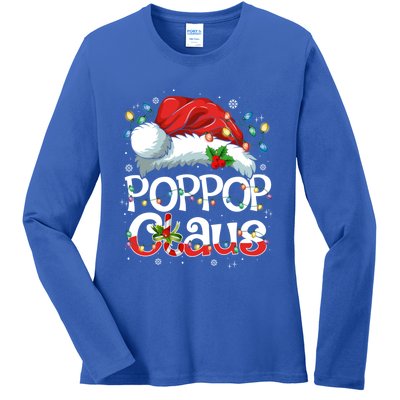 Pop Pop Claus Xmas Santa Matching Family Christmas Pajamas Cute Gift Ladies Long Sleeve Shirt