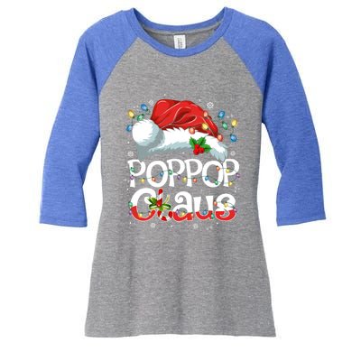 Pop Pop Claus Xmas Santa Matching Family Christmas Pajamas Cute Gift Women's Tri-Blend 3/4-Sleeve Raglan Shirt