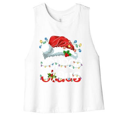 Pop Pop Claus Xmas Santa Matching Family Christmas Pajamas Cute Gift Women's Racerback Cropped Tank