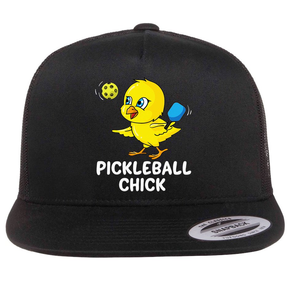 Pickleball Pickleball Chick Player Loves to Play Flat Bill Trucker Hat