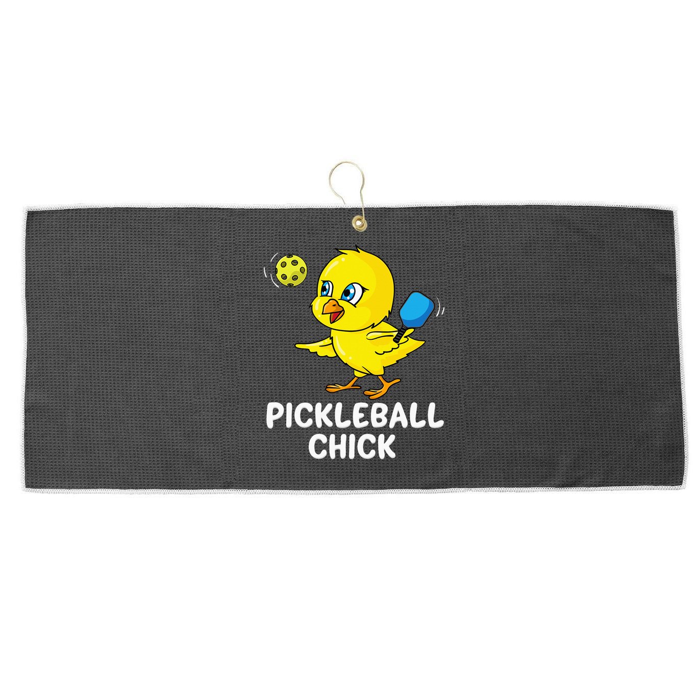 Pickleball Pickleball Chick Player Loves to Play Large Microfiber Waffle Golf Towel