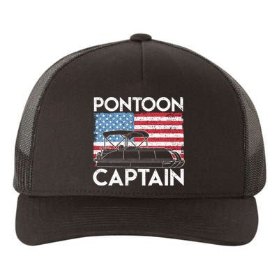 Patriotic Pontoon Captain Us American Flag Funny Boat Owner Yupoong Adult 5-Panel Trucker Hat