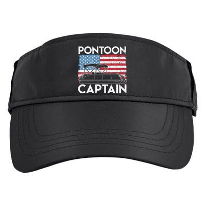 Patriotic Pontoon Captain Us American Flag Funny Boat Owner Adult Drive Performance Visor