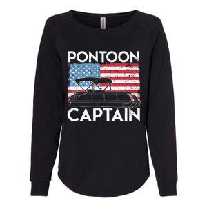 Patriotic Pontoon Captain Us American Flag Funny Boat Owner Womens California Wash Sweatshirt