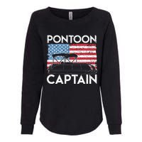 Patriotic Pontoon Captain Us American Flag Funny Boat Owner Womens California Wash Sweatshirt