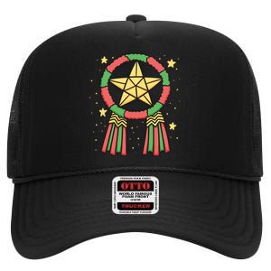 Philippine Parol Christmas High Crown Mesh Back Trucker Hat