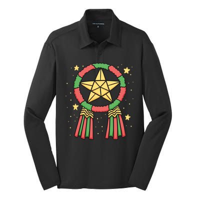 Philippine Parol Christmas Silk Touch Performance Long Sleeve Polo