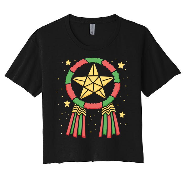 Philippine Parol Christmas Women's Crop Top Tee