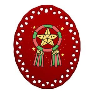 Philippine Parol Christmas Ceramic Oval Ornament