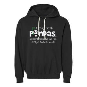 Pandas Programmer Computer Garment-Dyed Fleece Hoodie