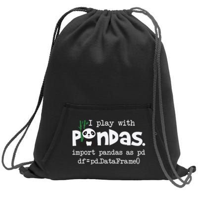 Pandas Programmer Computer Sweatshirt Cinch Pack Bag