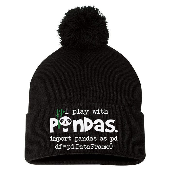 Pandas Programmer Computer Pom Pom 12in Knit Beanie