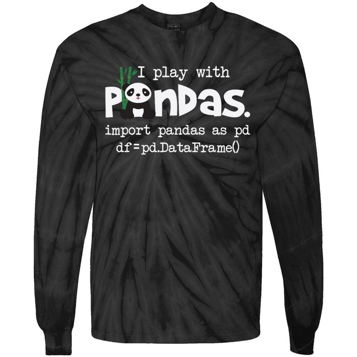 Pandas Programmer Computer Tie-Dye Long Sleeve Shirt