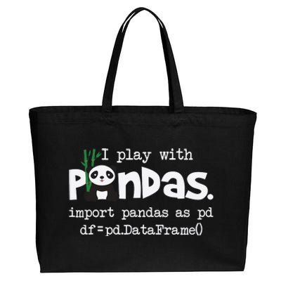 Pandas Programmer Computer Cotton Canvas Jumbo Tote