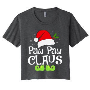 Paw Paw Claus Christmas Santa Family Matching Pajamas Xmas Gift Women's Crop Top Tee