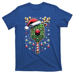 Pickleball Player Christmas Holiday Reindeer Xmas Funny Gift T-Shirt