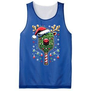 Pickleball Player Christmas Holiday Reindeer Xmas Funny Gift Mesh Reversible Basketball Jersey Tank