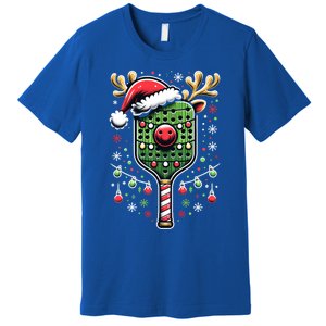 Pickleball Player Christmas Holiday Reindeer Xmas Funny Gift Premium T-Shirt