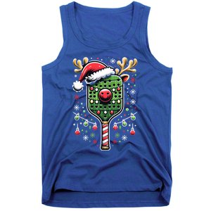 Pickleball Player Christmas Holiday Reindeer Xmas Funny Gift Tank Top