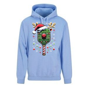 Pickleball Player Christmas Holiday Reindeer Xmas Funny Gift Unisex Surf Hoodie