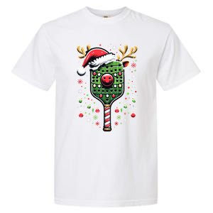 Pickleball Player Christmas Holiday Reindeer Xmas Funny Gift Garment-Dyed Heavyweight T-Shirt