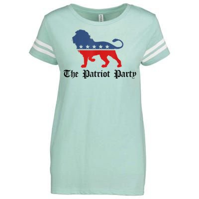 Patriot Party Conservative Lion Patriotic 4th Of July Enza Ladies Jersey Football T-Shirt