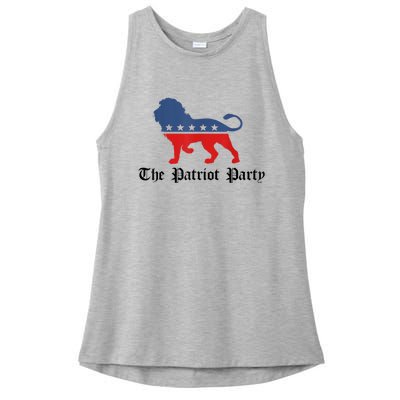 Patriot Party Conservative Lion Patriotic 4th Of July Ladies PosiCharge Tri-Blend Wicking Tank