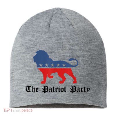 Patriot Party Conservative Lion Patriotic 4th Of July Sustainable Beanie