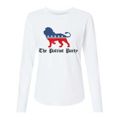 Patriot Party Conservative Lion Patriotic 4th Of July Womens Cotton Relaxed Long Sleeve T-Shirt