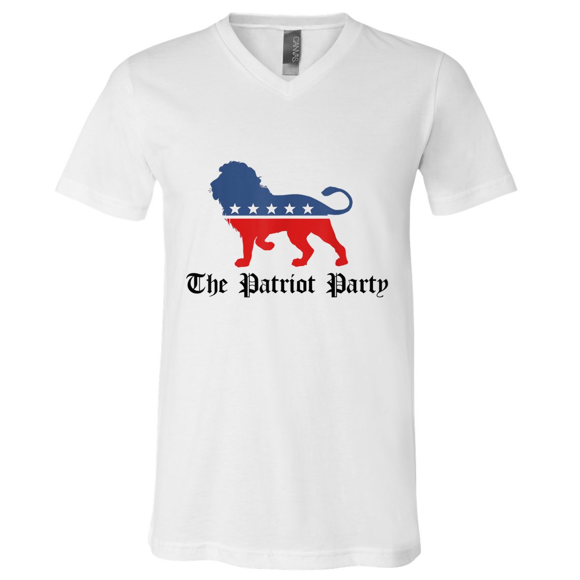 Patriot Party Conservative Lion Patriotic 4th Of July V-Neck T-Shirt