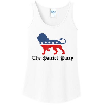 Patriot Party Conservative Lion Patriotic 4th Of July Ladies Essential Tank