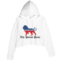 Patriot Party Conservative Lion Patriotic 4th Of July Crop Fleece Hoodie