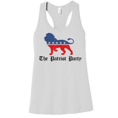 Patriot Party Conservative Lion Patriotic 4th Of July Women's Racerback Tank