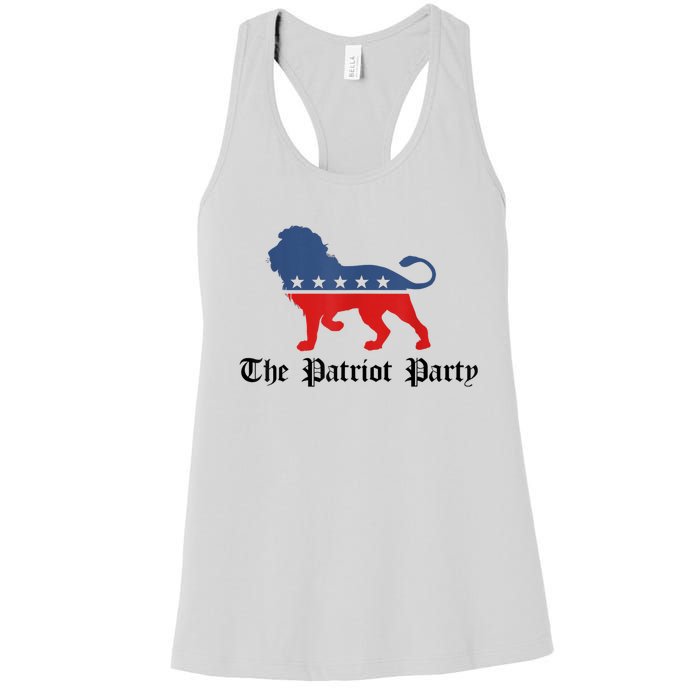 Patriot Party Conservative Lion Patriotic 4th Of July Women's Racerback Tank