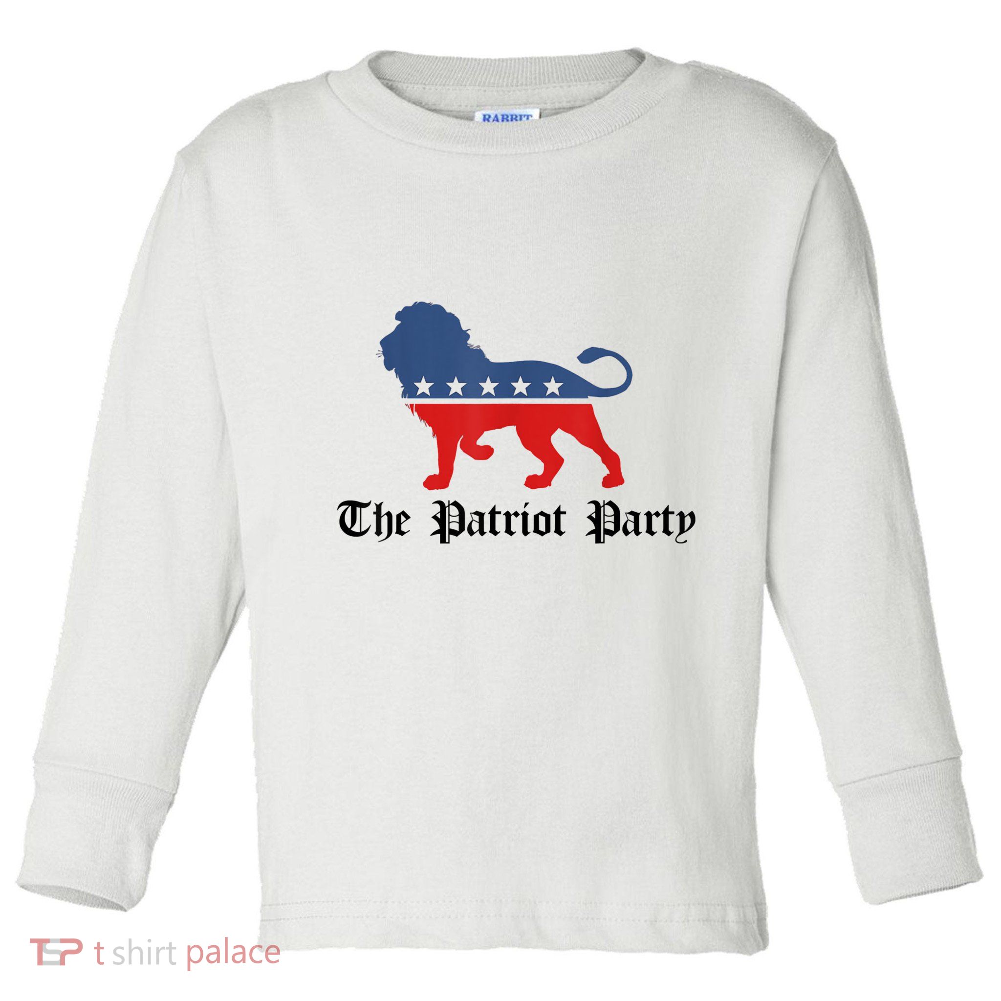 Patriot Party Conservative Lion Patriotic 4th Of July Toddler Long Sleeve Shirt