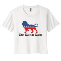 Patriot Party Conservative Lion Patriotic 4th Of July Women's Crop Top Tee