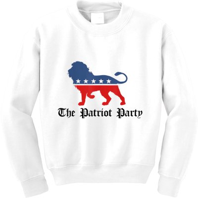 Patriot Party Conservative Lion Patriotic 4th Of July Kids Sweatshirt