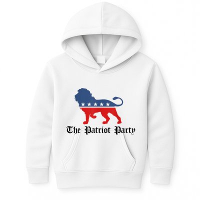 Patriot Party Conservative Lion Patriotic 4th Of July Kids Hoodie