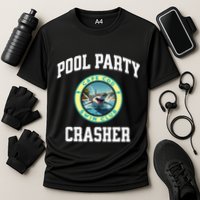 Pool Party Crasher Cape Cod Shark Theme Swimming Souvenir Cooling Performance Crew T-Shirt