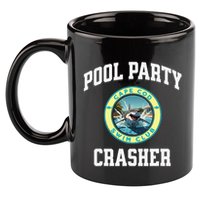 Pool Party Crasher Cape Cod Shark Theme Swimming Souvenir 11oz C Handle Ceramic Mug