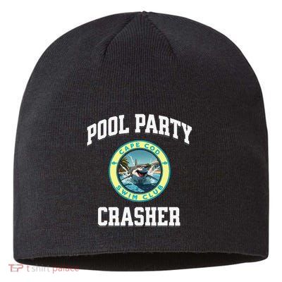 Pool Party Crasher Cape Cod Shark Theme Swimming Souvenir Sustainable Beanie
