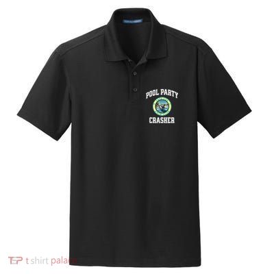 Pool Party Crasher Cape Cod Shark Theme Swimming Souvenir Dry Zone Grid Polo