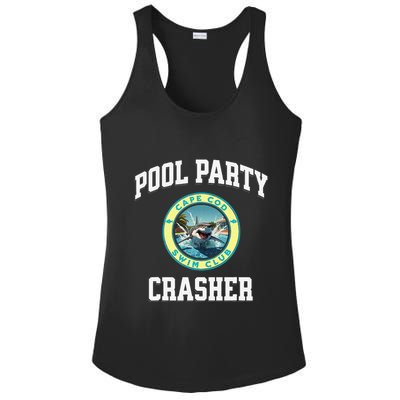 Pool Party Crasher Cape Cod Shark Theme Swimming Souvenir Ladies PosiCharge Competitor Racerback Tank