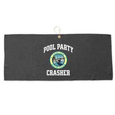 Pool Party Crasher Cape Cod Shark Theme Swimming Souvenir Large Microfiber Waffle Golf Towel
