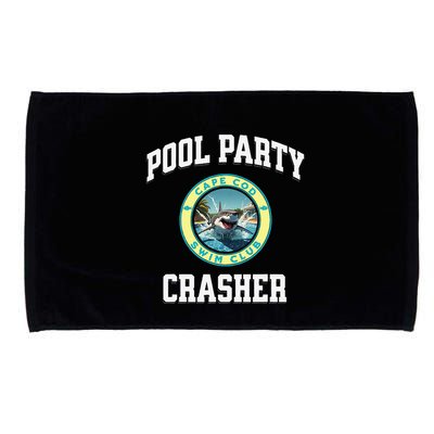 Pool Party Crasher Cape Cod Shark Theme Swimming Souvenir Microfiber Hand Towel