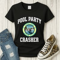 Pool Party Crasher Cape Cod Shark Theme Swimming Souvenir Womens T-Shirt
