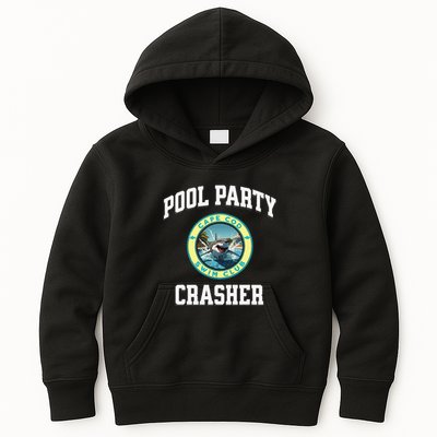 Pool Party Crasher Cape Cod Shark Theme Swimming Souvenir Kids Hoodie
